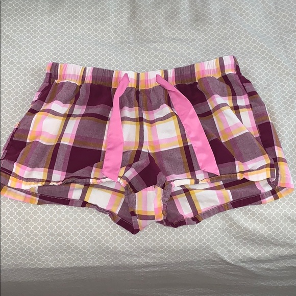 old navy purple and yellow plaid sleep shorts - Picture 1 of 3